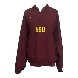 Nike ASU Arizona State University Burgundy/Yellow Quarter-Zip Windbreaker NWOT